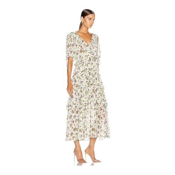 NWT MARISSA WEBB Deandra Tea Length White Floral Maxi Dress Small - Picture 4 of 12